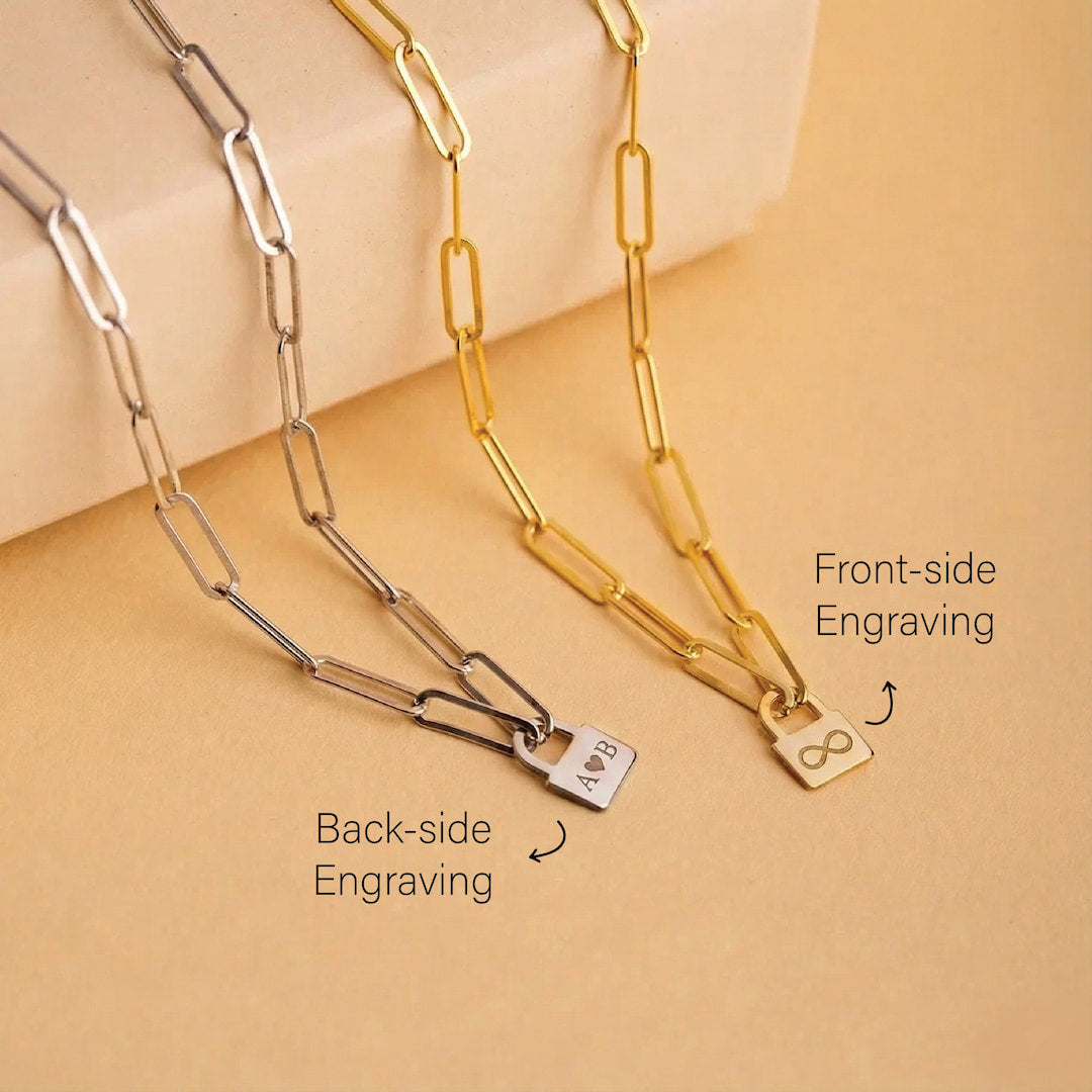 Padlock Initial Necklace
