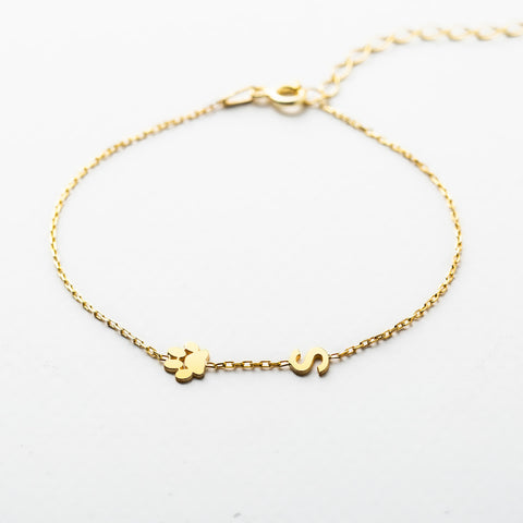 Paw Letter Bracelet
