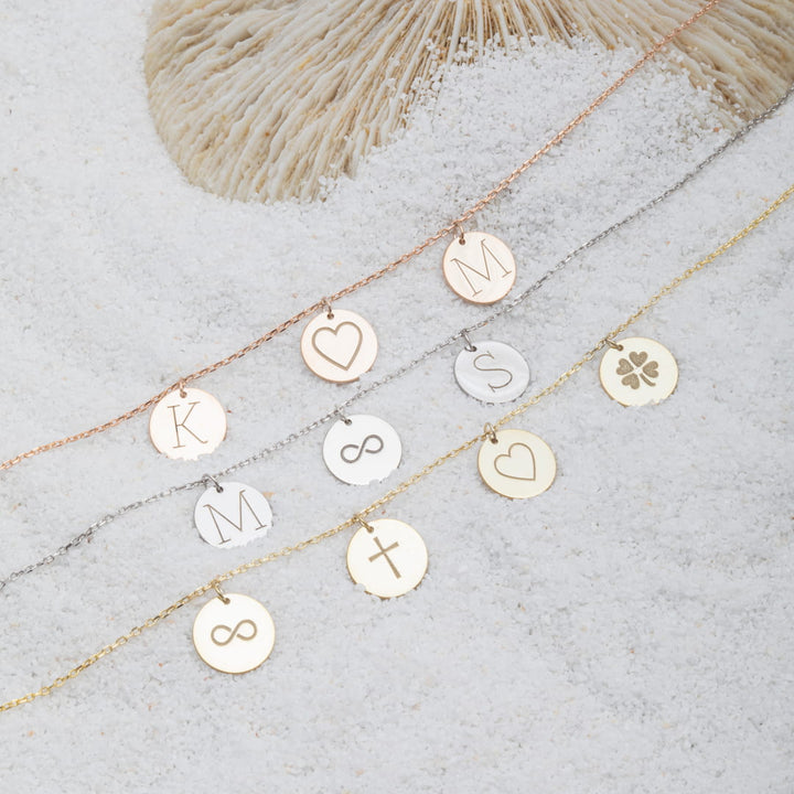 Personalized Initial Disk Necklace