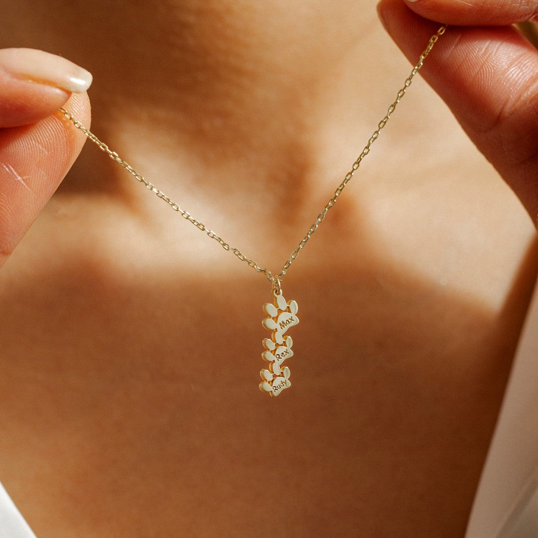 personalized paw necklace