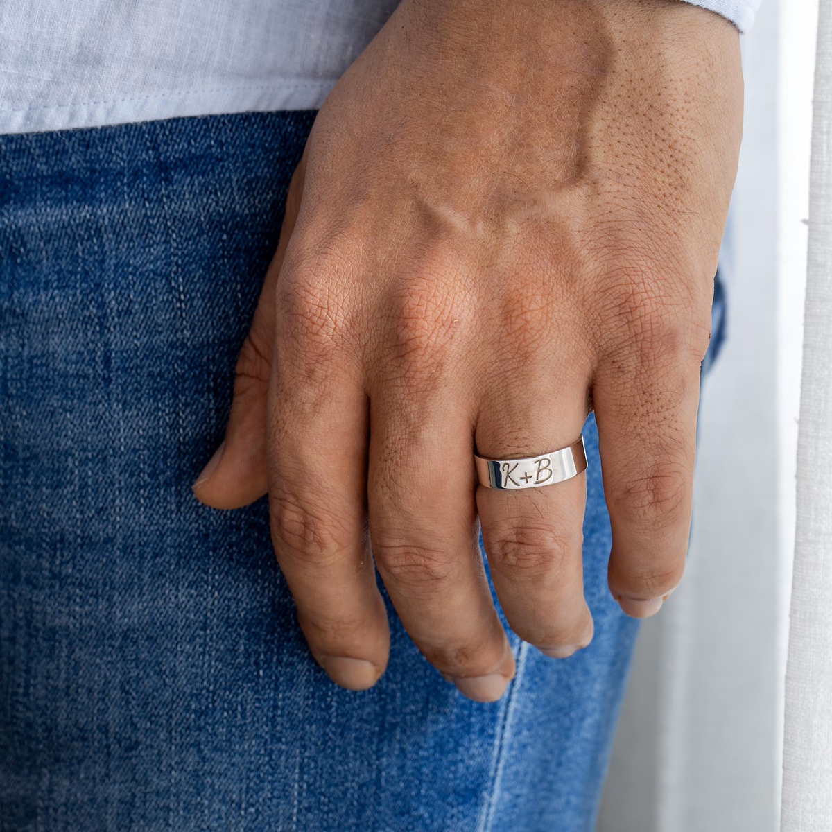 Custom Engraved Sterling Silver Ring