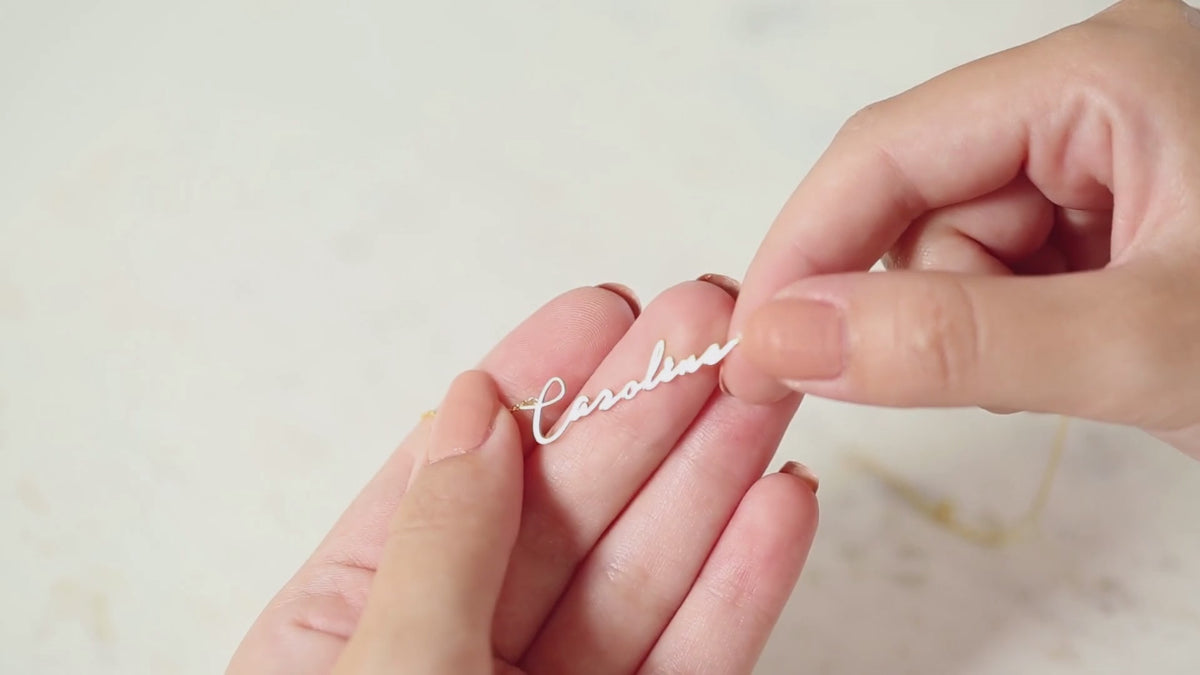 14K Solid Gold Name Custom Necklace