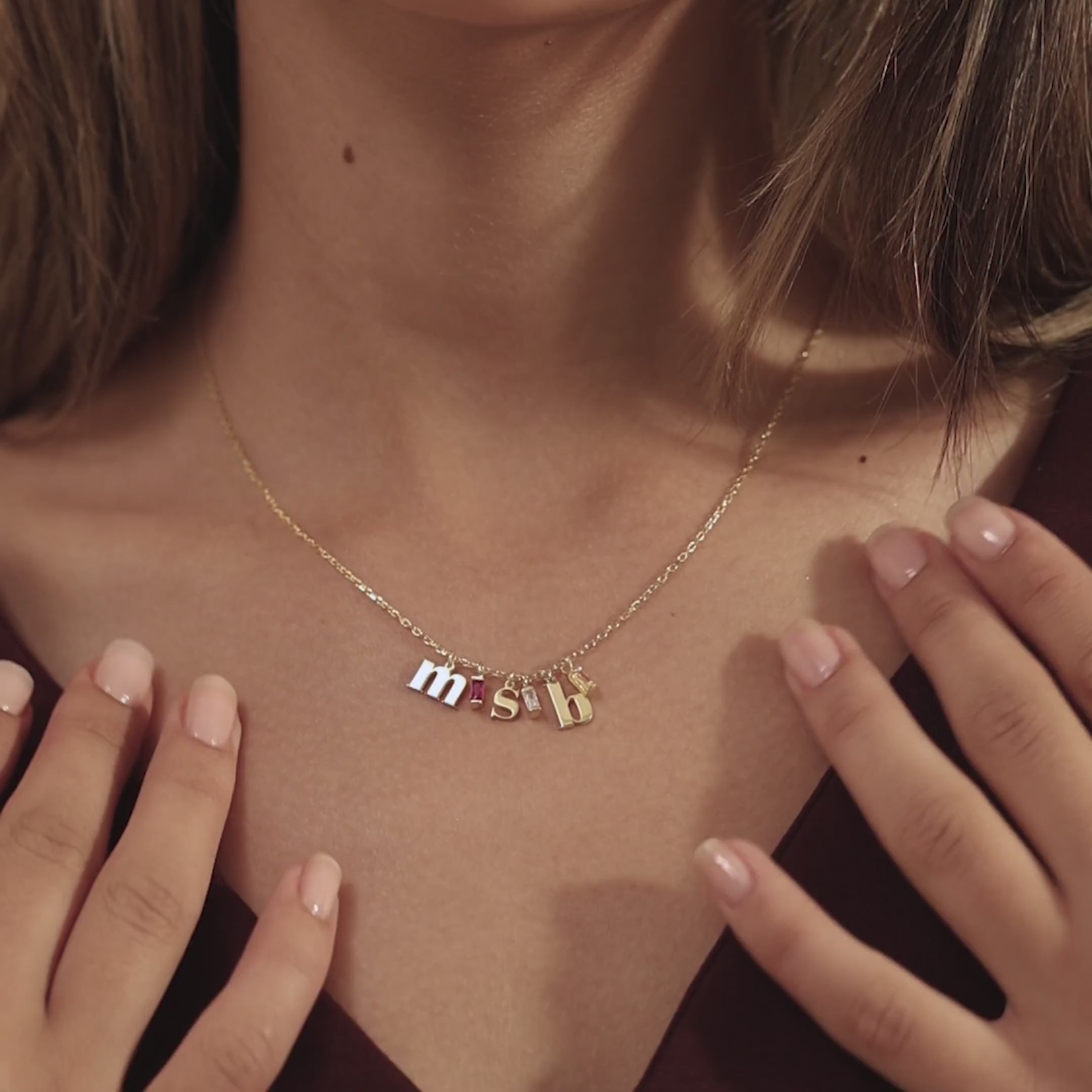 Baguette Initial Pendant