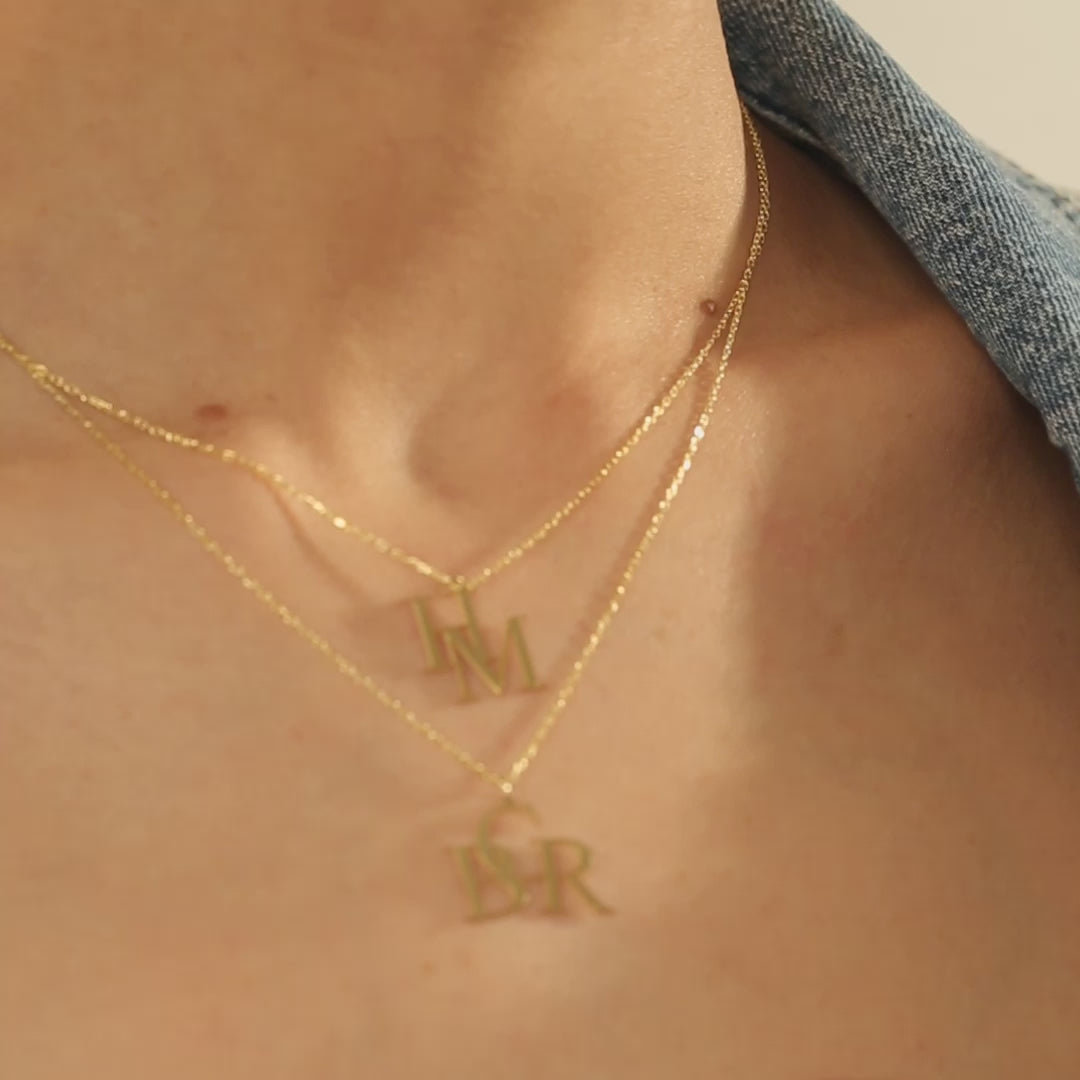Interlocking Letters Charm Necklace