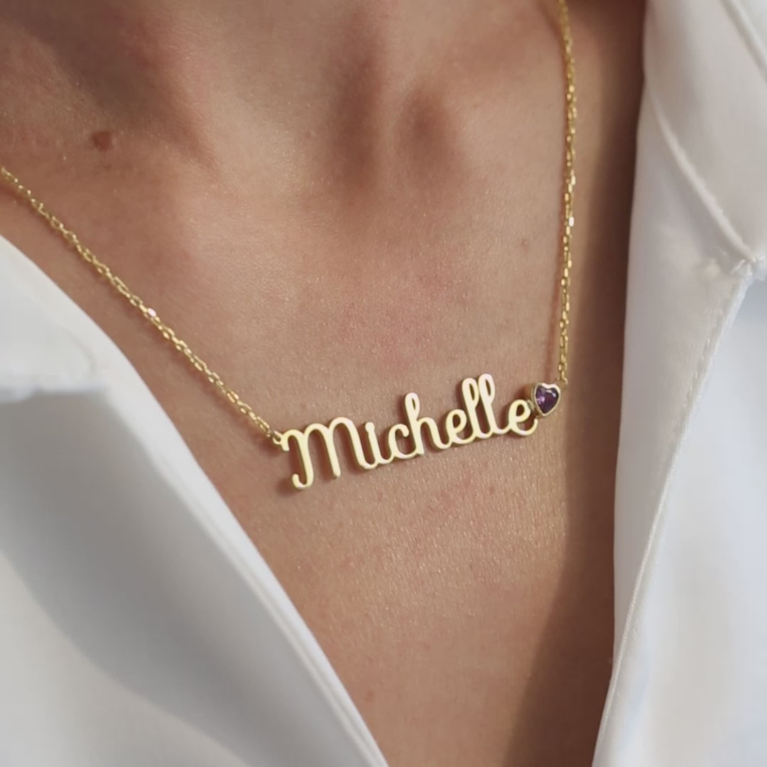 Name and Birthstone Necklace 