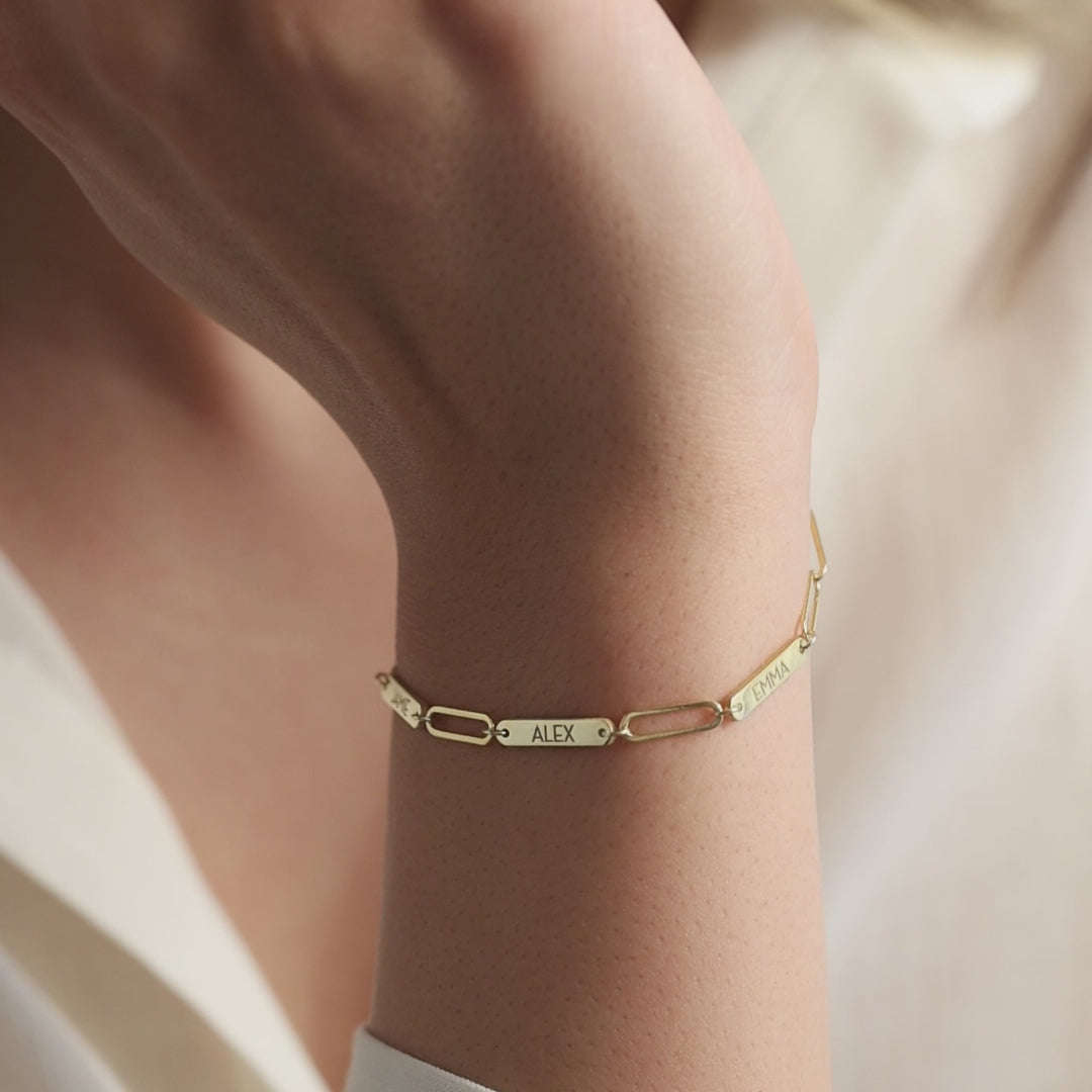 Bracelet Paperclip Multiple Names Custom