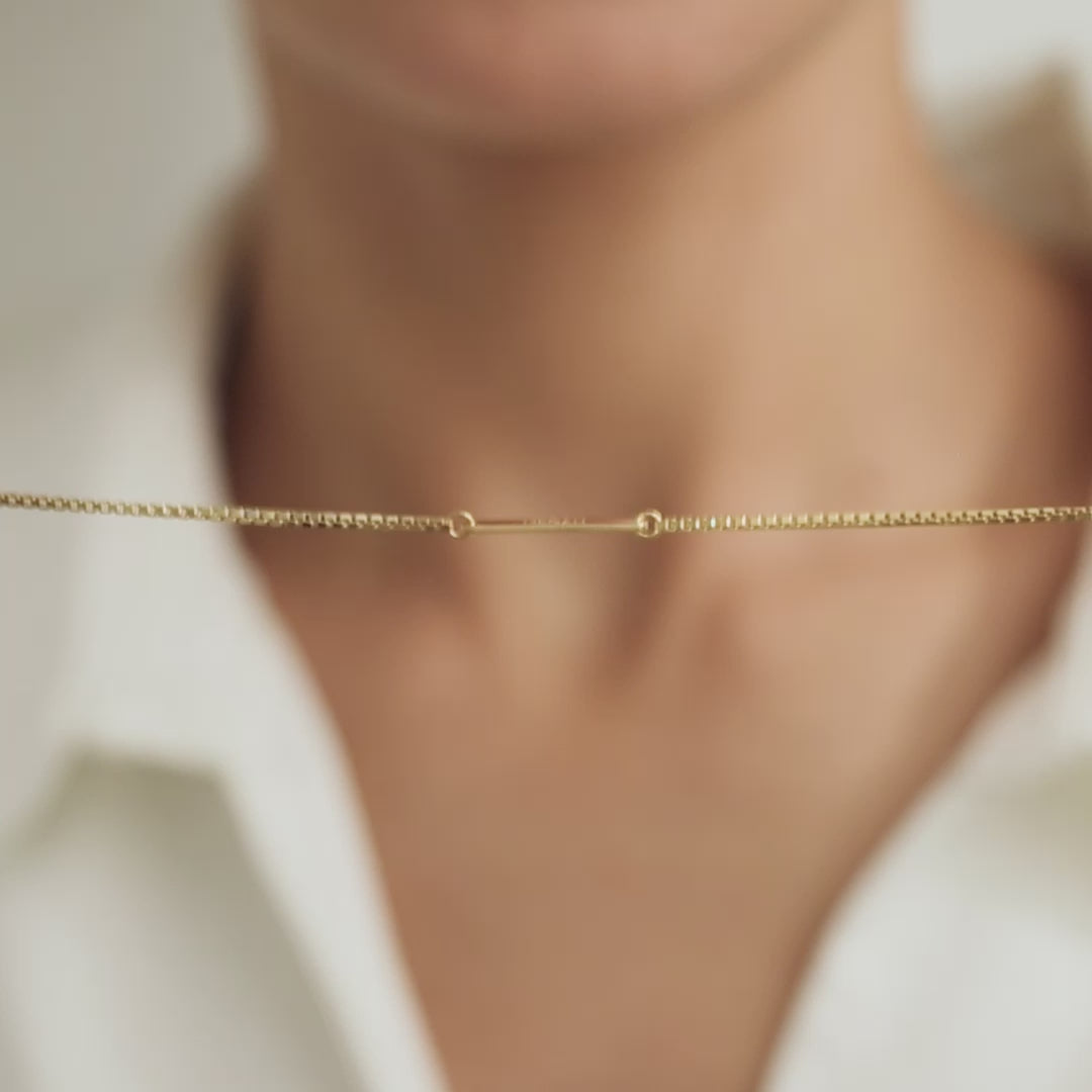 Mini Engraved Bar Bracelet with Box Chain