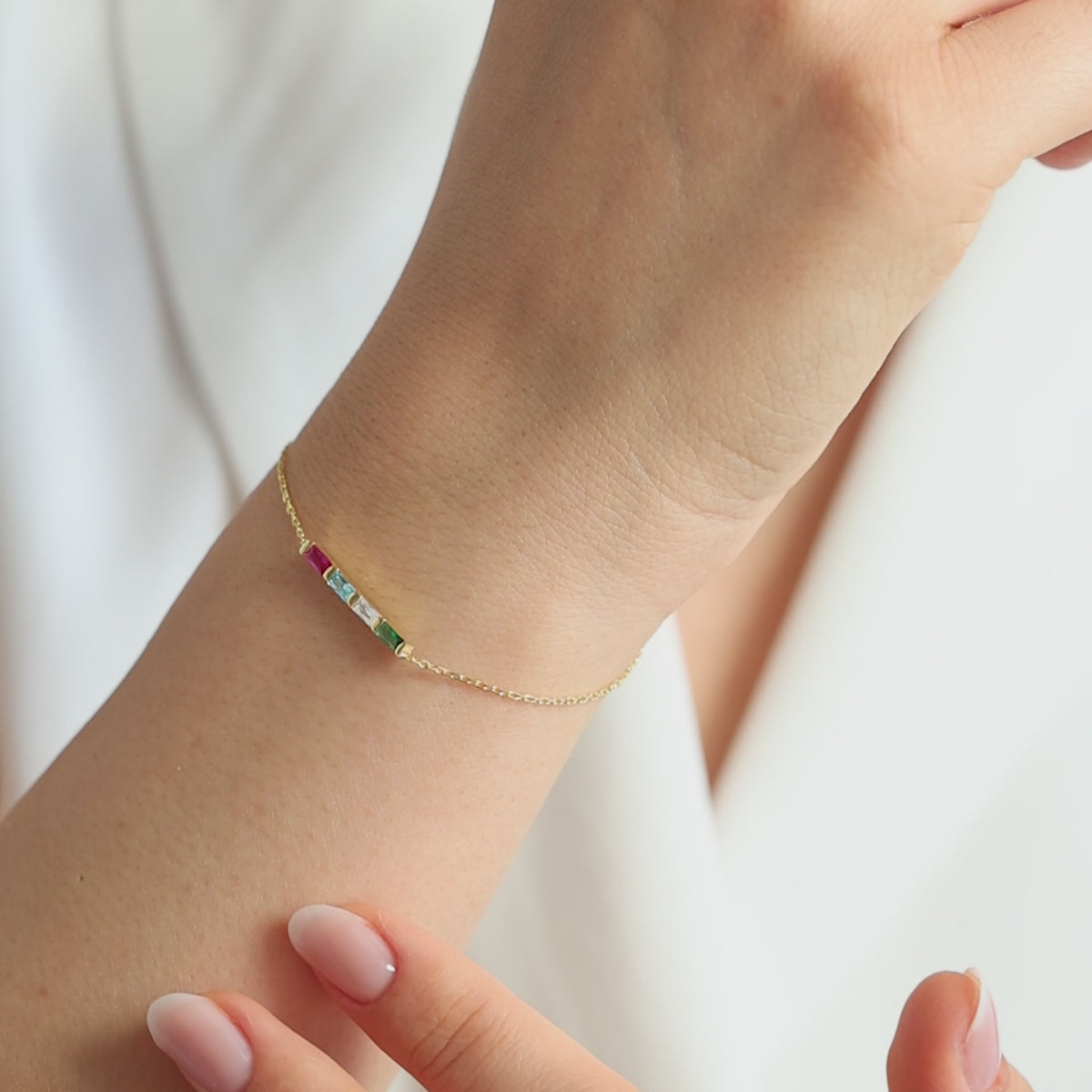 Baguette Birthstone Bracelet