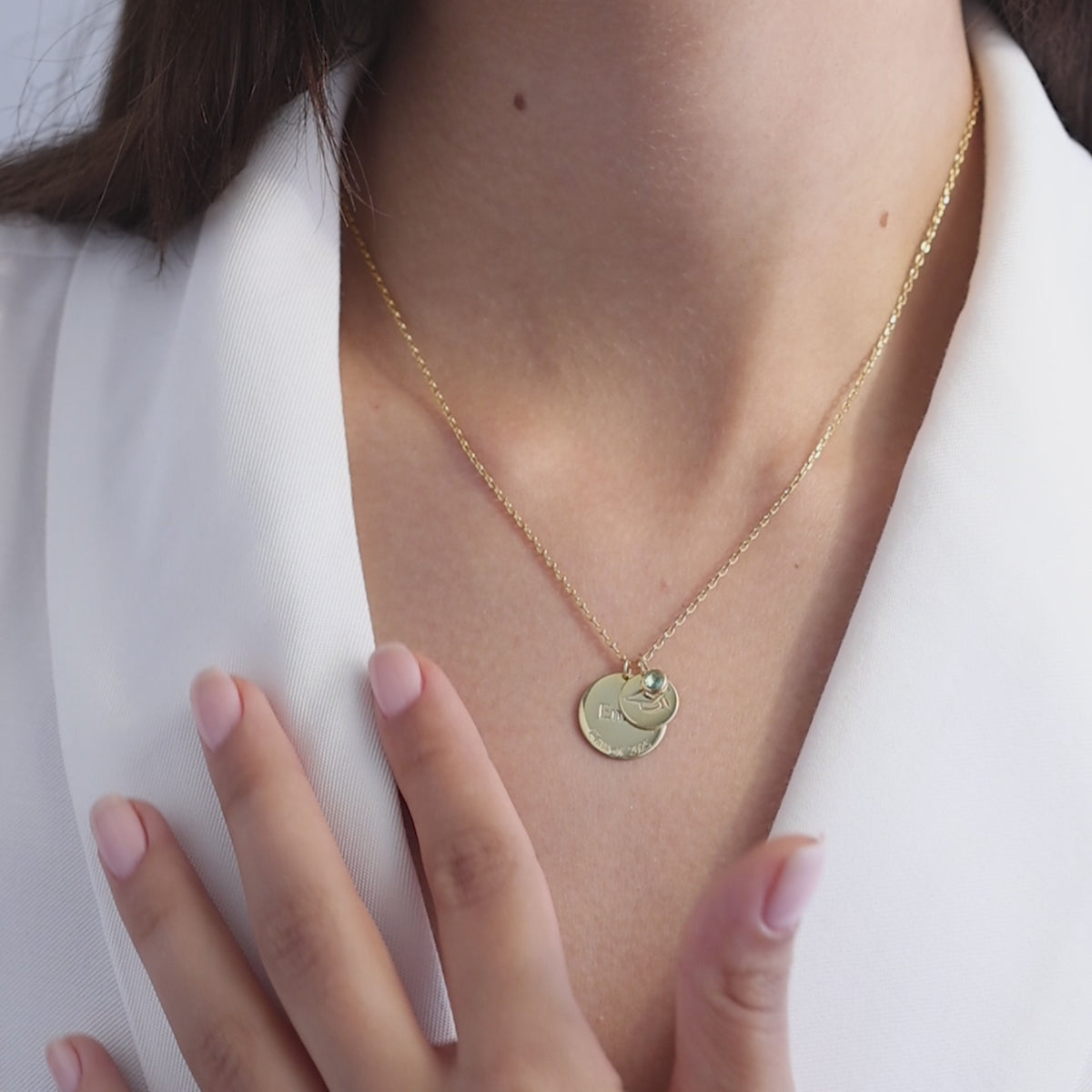 Graduation Necklace – Name, Year & Birthstone 