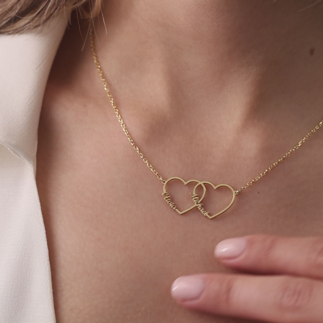 Custom Family Hearts Name Necklace