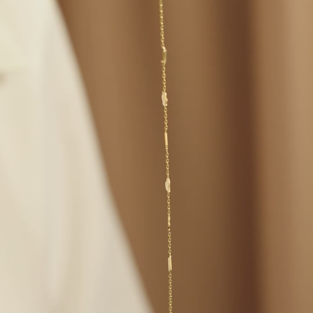 14K Solid Gold Sideways Paw Initial Custom Necklace