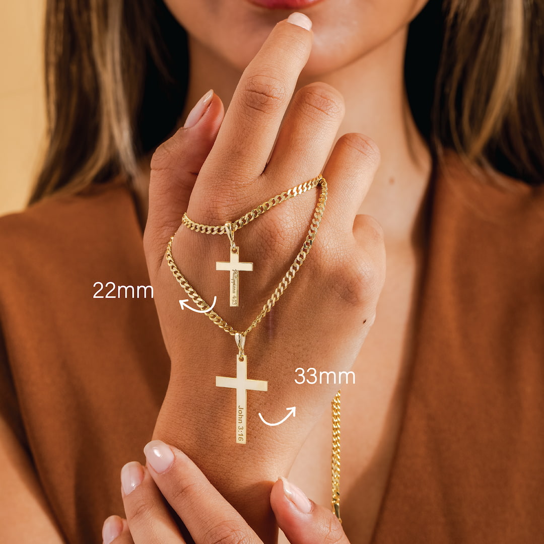 Engraved Cross Necklace