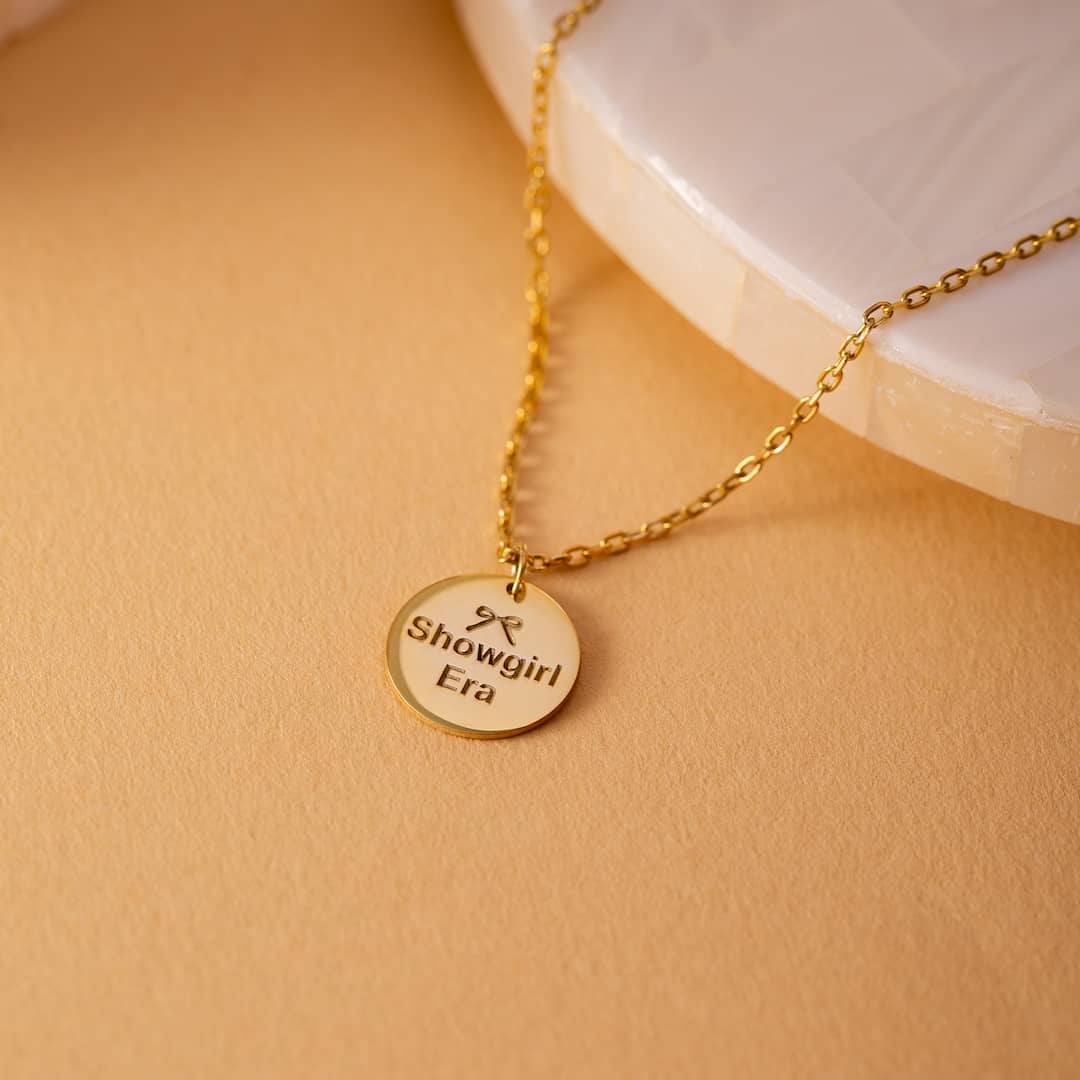 In My Showgirl Era Engraved Disc Necklace