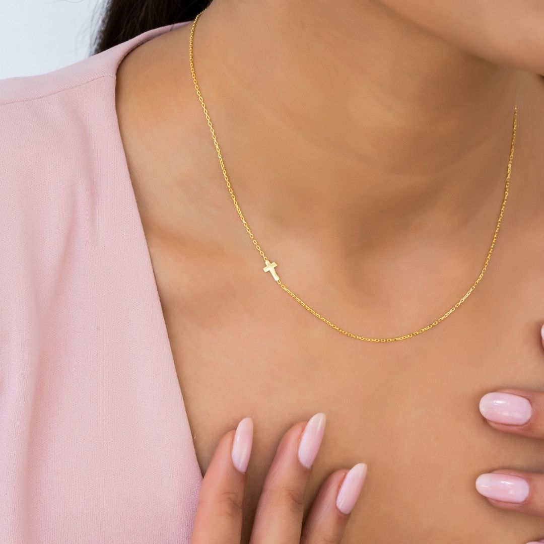 Sideways Cross Necklace  price