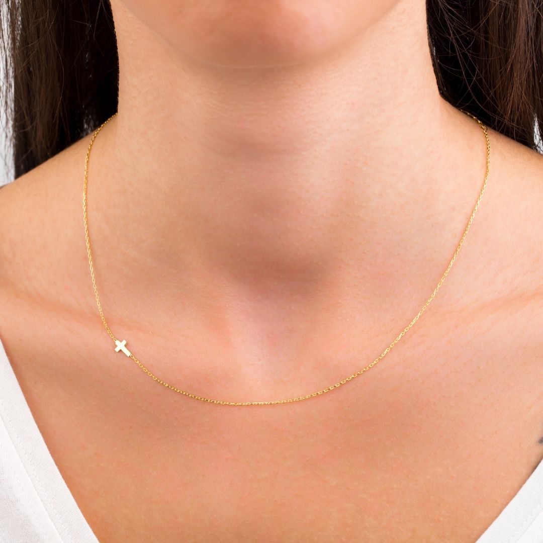Sideways Cross Necklace  jewelry