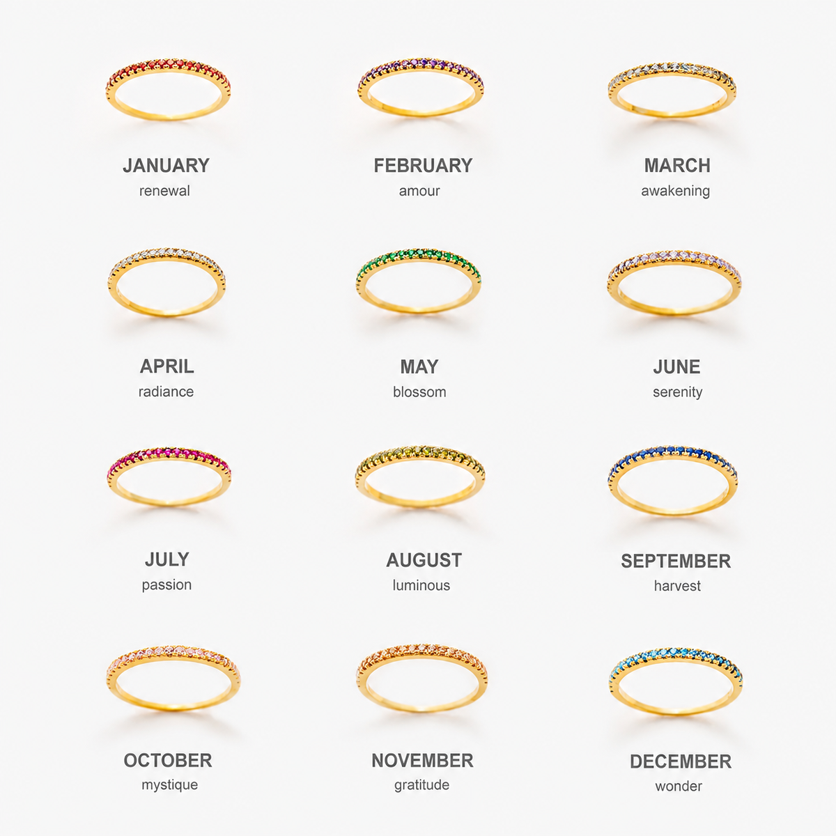 Birthstone Stacking Eternity Ring