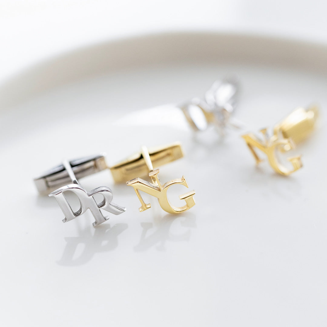 Sterling Silver Initial Cufflinks