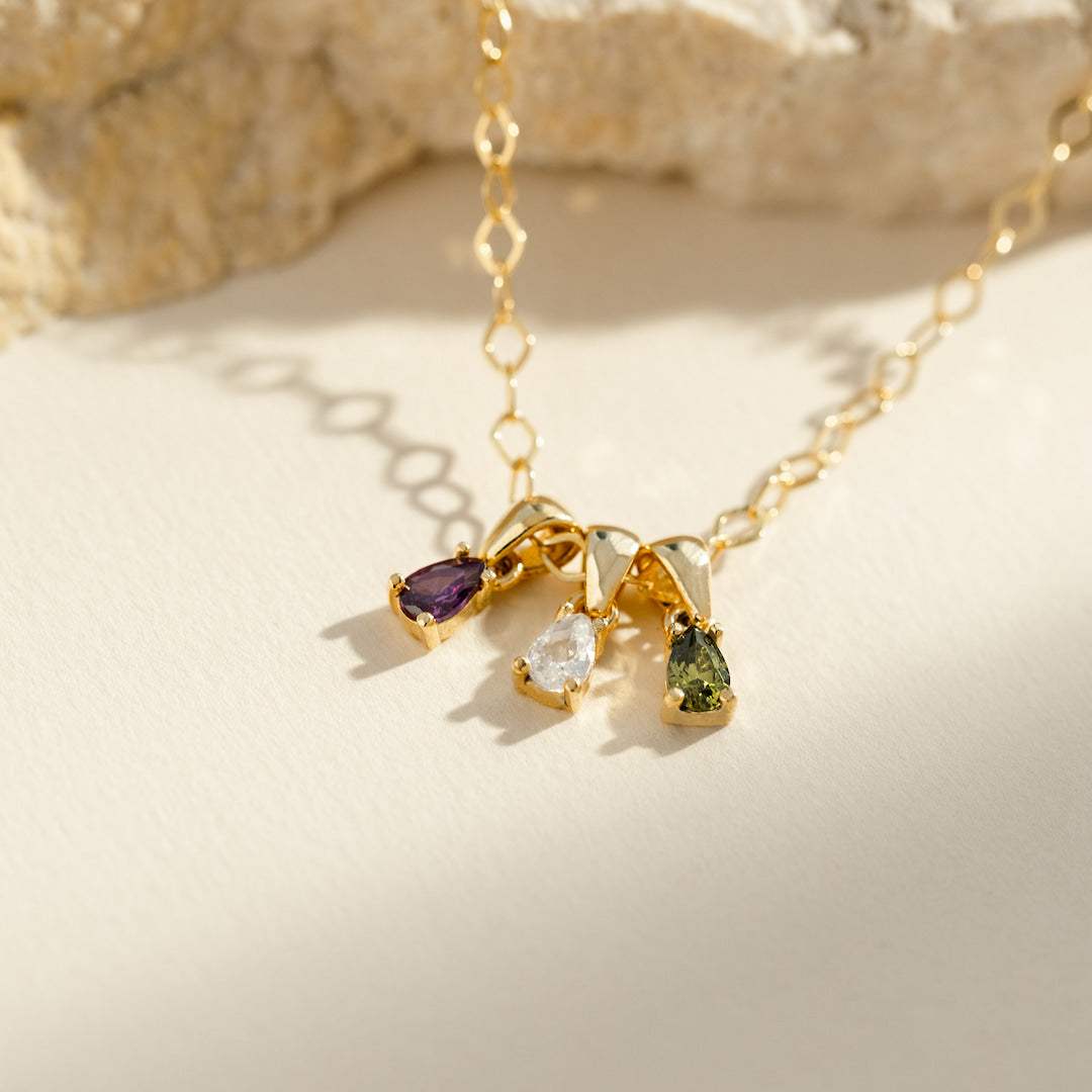 Teardrop Birthstone Necklace