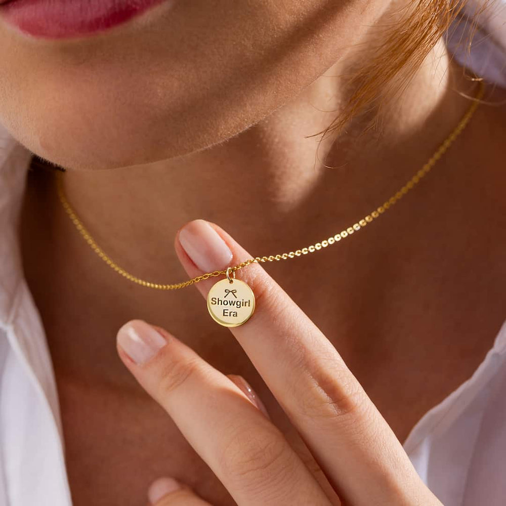 In My Showgirl Era Engraved Disc Necklace