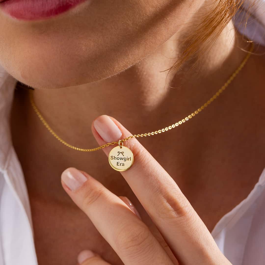 In My Showgirl Era Engraved Disc Necklace