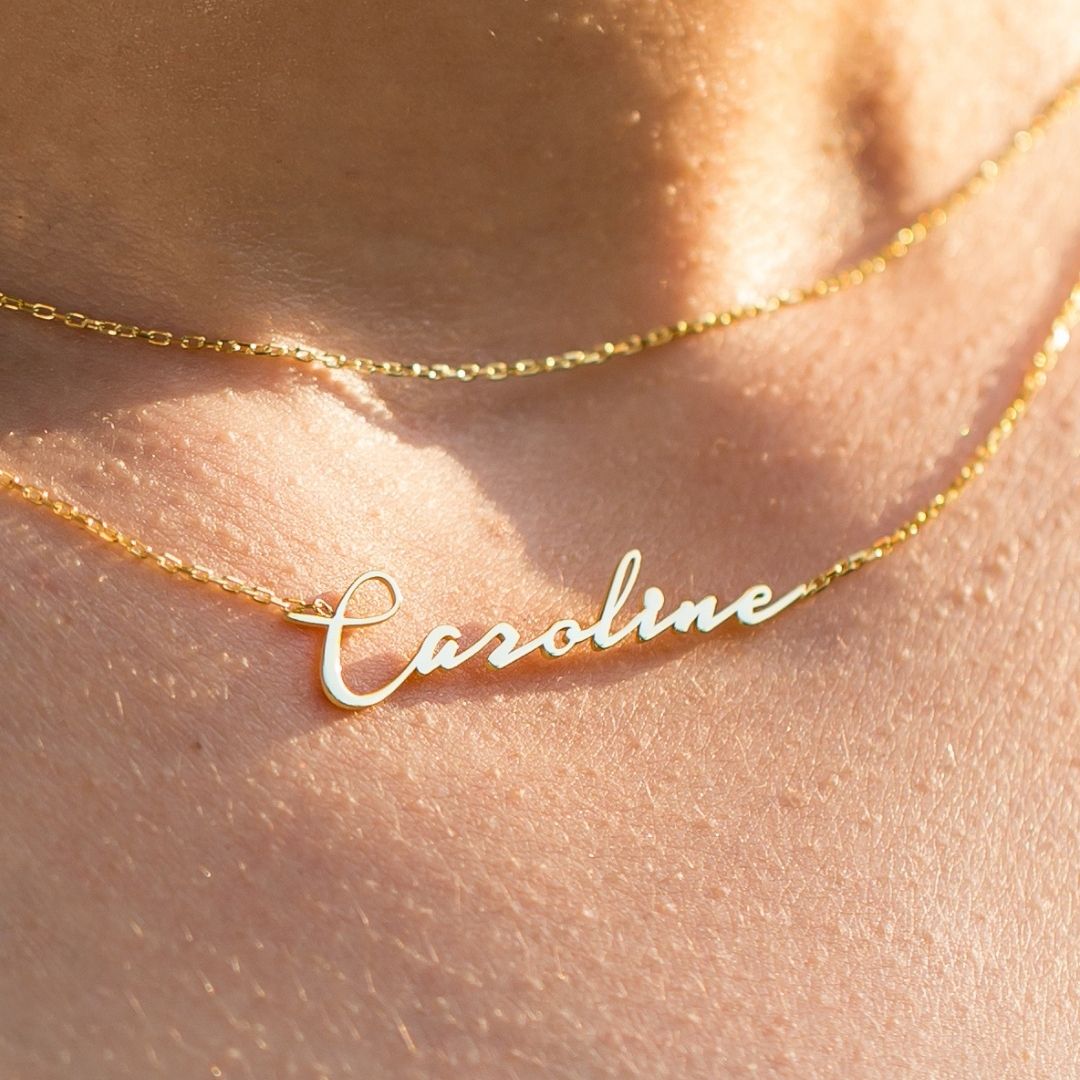 Christmas Gift 14K Gold Solid Gold Personalized Name Necklaces White gold Rose Gold Valentine's Day Gift Mother's Day Gift Mom Gift Mama Gift 
