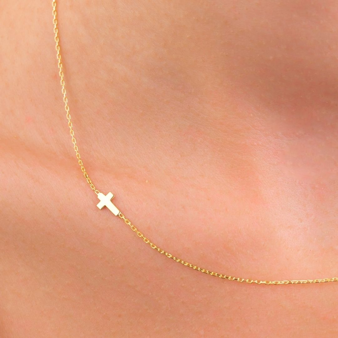 Sideways Cross Necklace