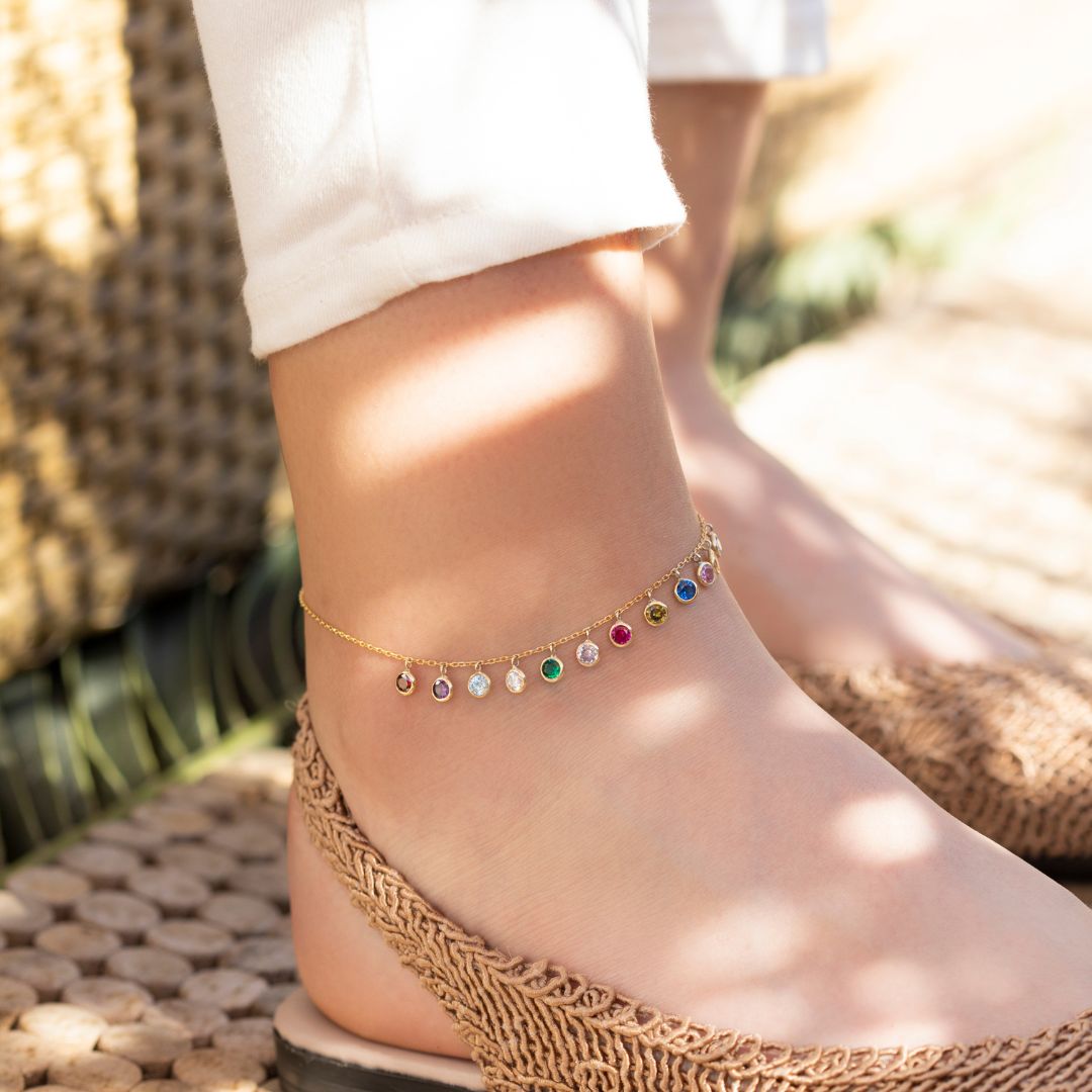 Personalized Birthstones Anklet
