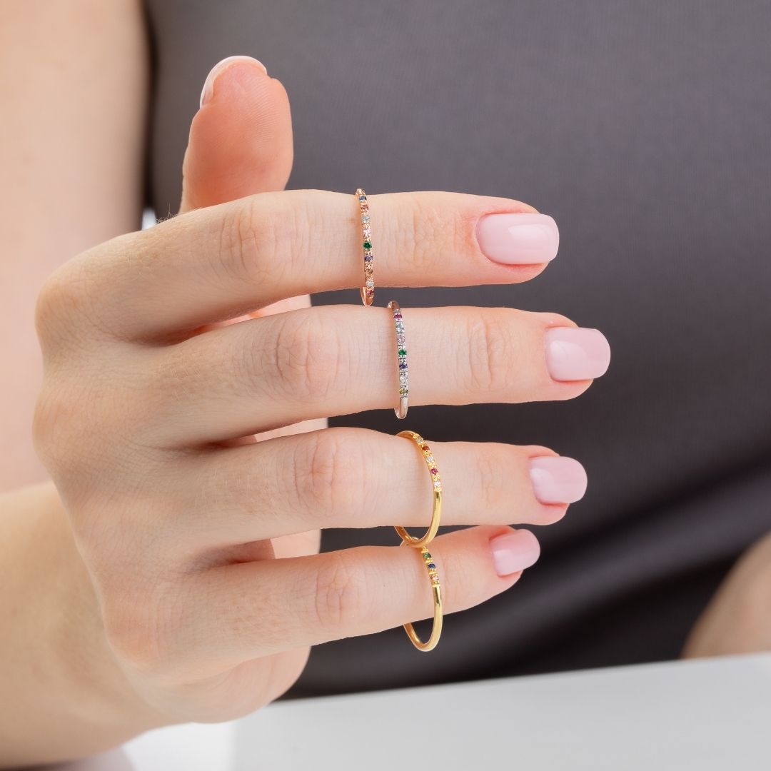 Nail rings set in gold - MAM