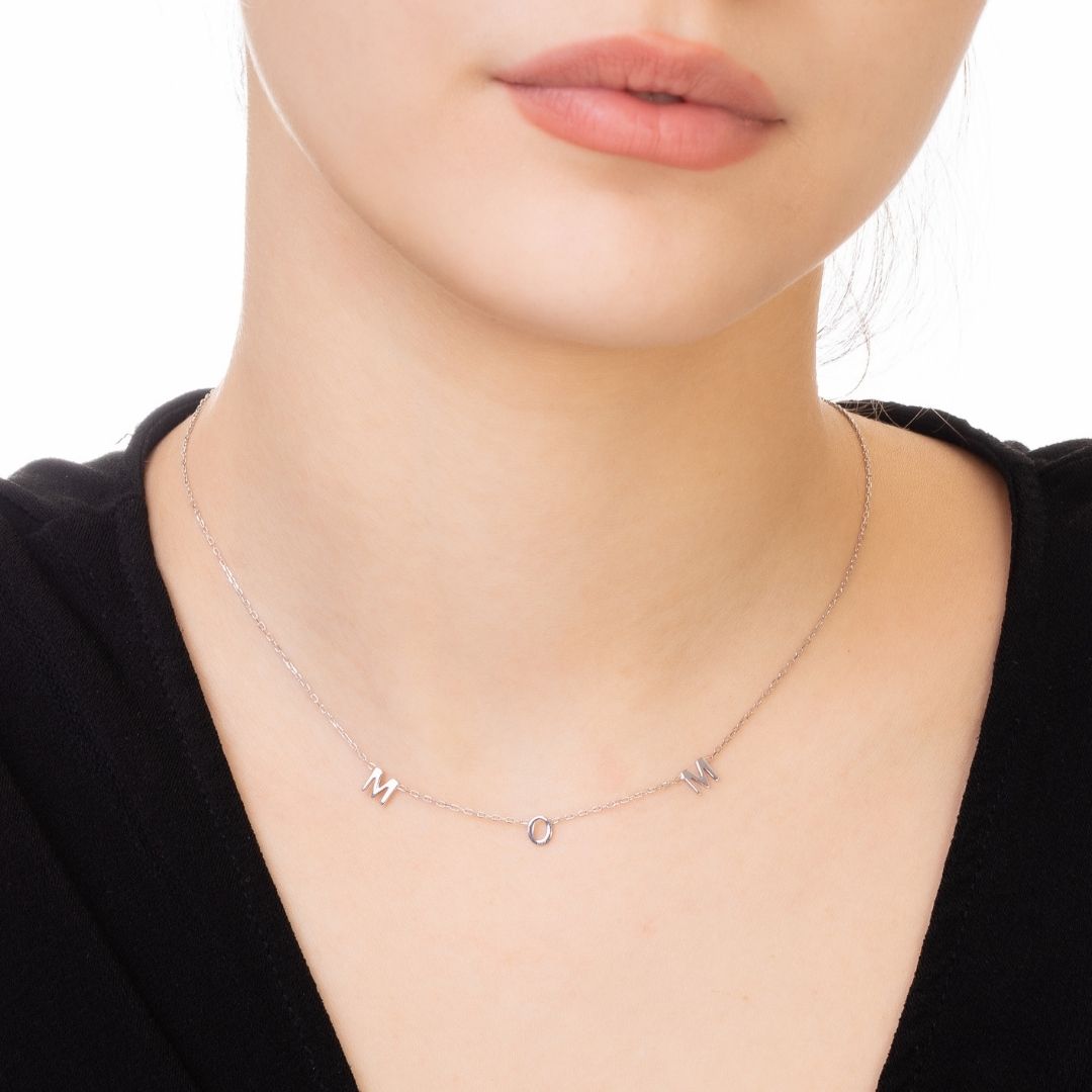 Custom Letter Necklace Sterling Silver Custom Letter Name Necklace with Personalized Letters Christmas Gift Valentine's day gift Mother's Day Gift Mom Gift Mama Gift 