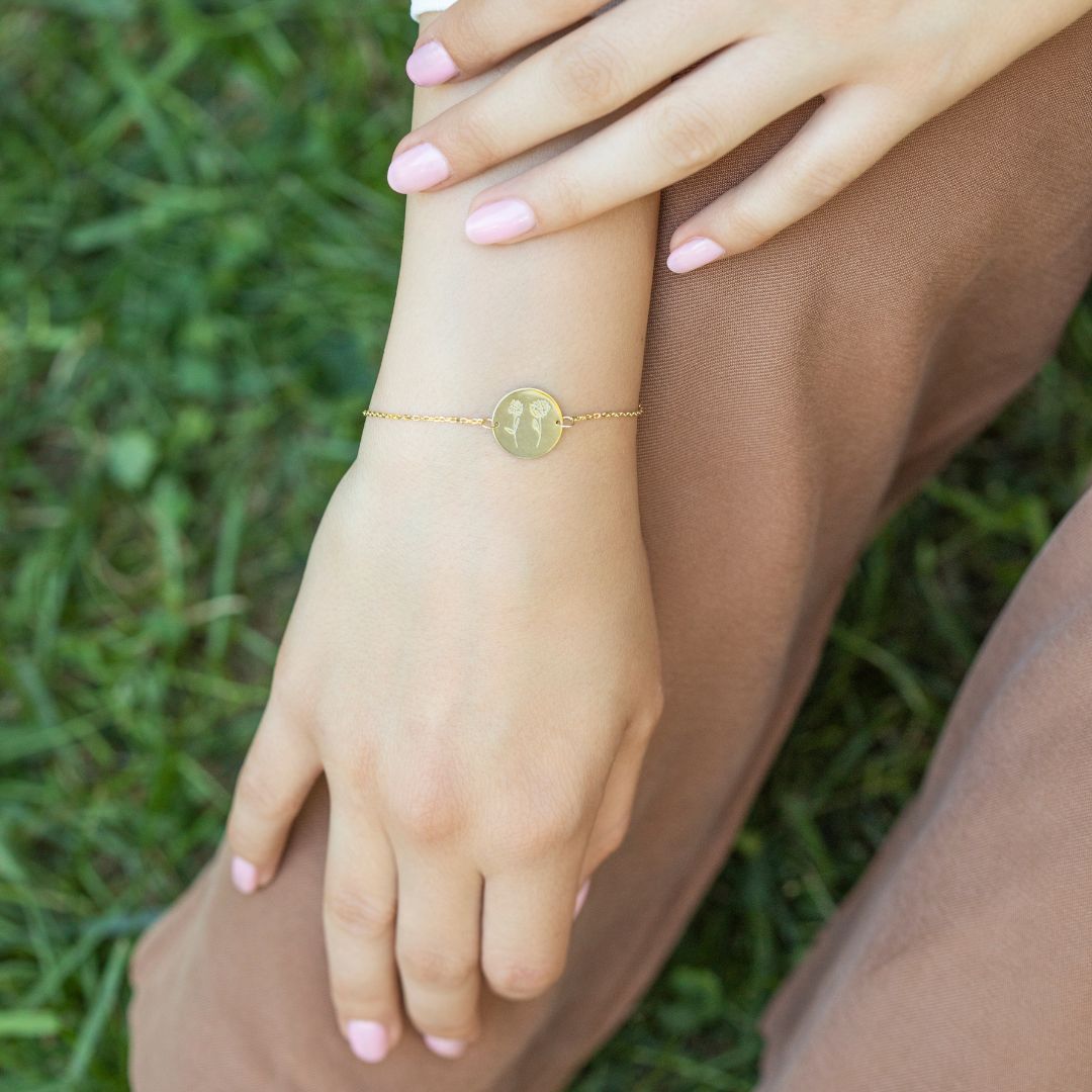 Custom Birth Flower Bracelet