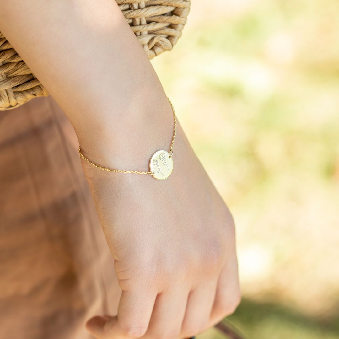 Custom Birth Flower Bracelet