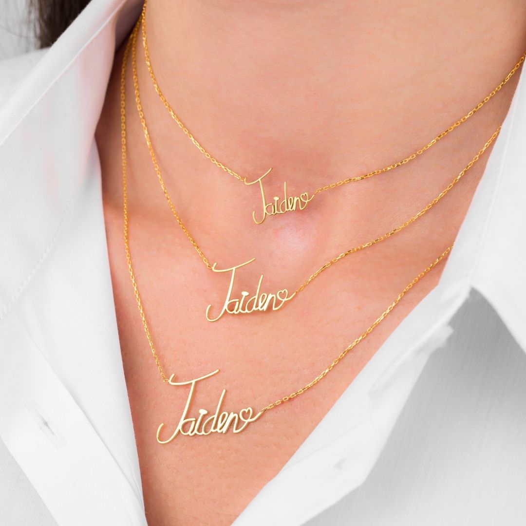 Gold Handwriting Necklace for women Rose Gold Actual Handwriting Necklace Christmas Gift Personalized Actual Handwriting Necklace Valentine's day gift Mother's Day Gift Mom Gift Mama Gift 