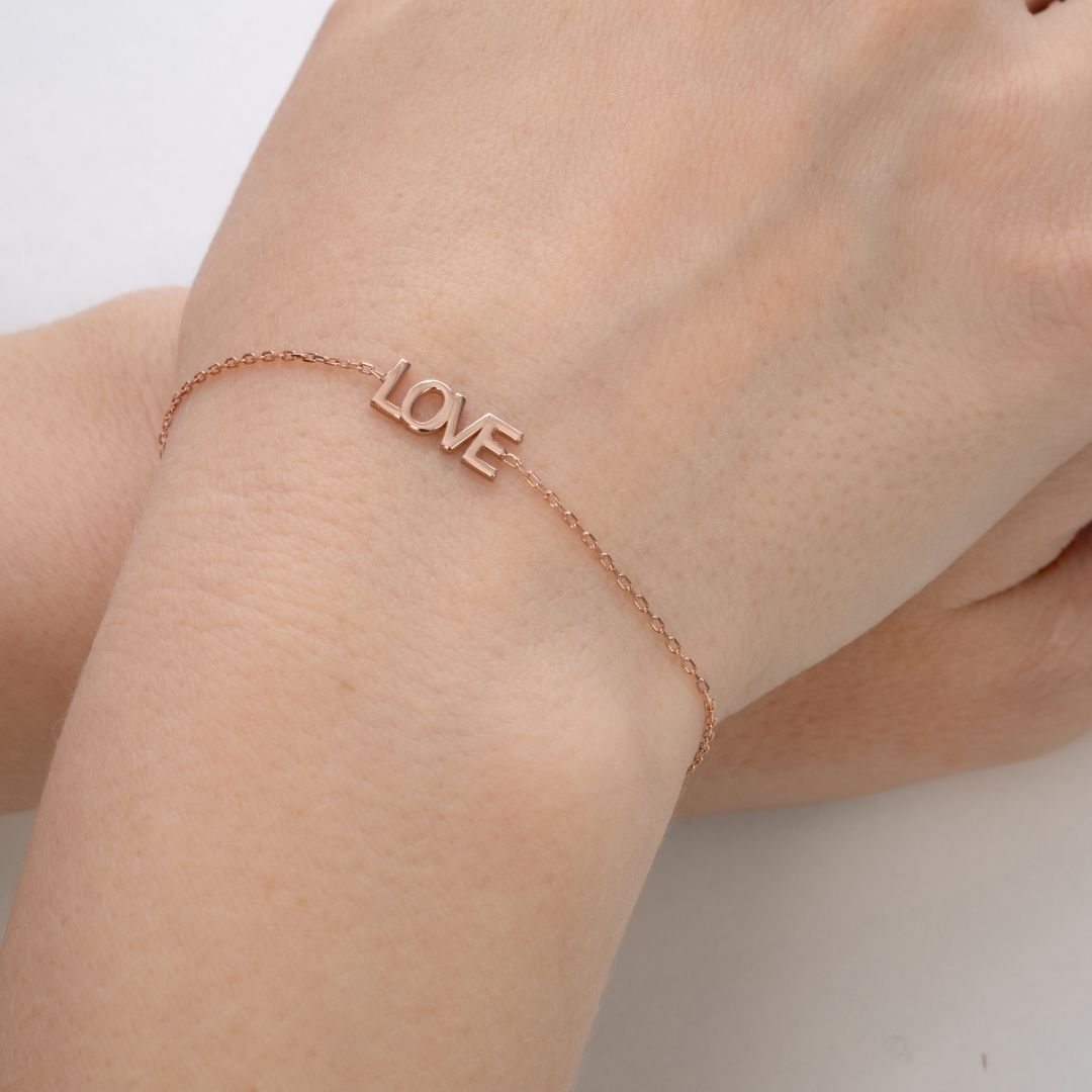 Gold Love Bracelet Christmas Gift Valentine's Day Gift Mother's Day Gift Mom Gift Mama Gift 