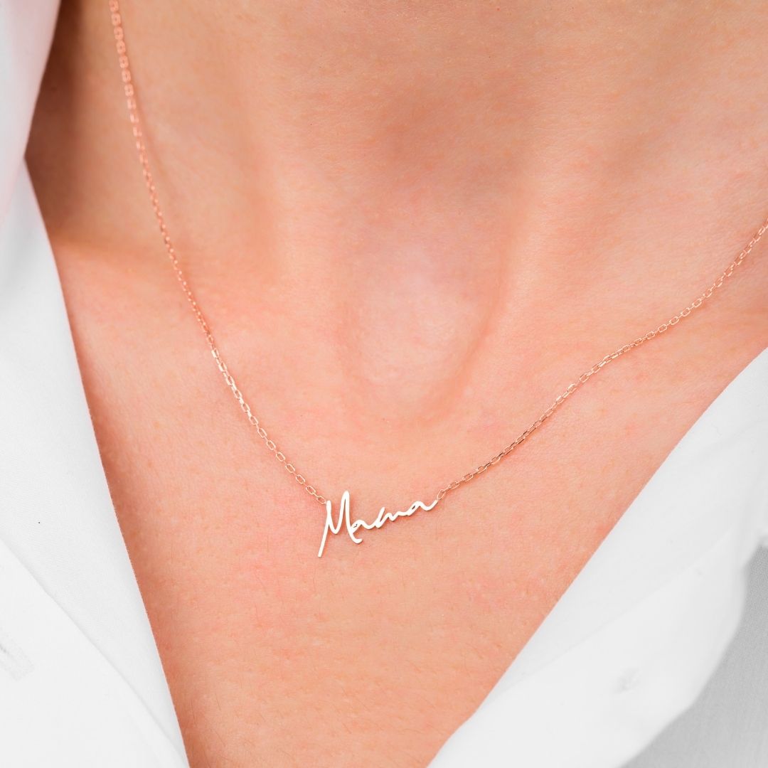 Gold Personalized Name Necklace Christmas Gift for woman Sterling Silver Dainty Personalized Name Necklace Valentine's day gift Mother's Day Gift Mom Gift Mama Gift 