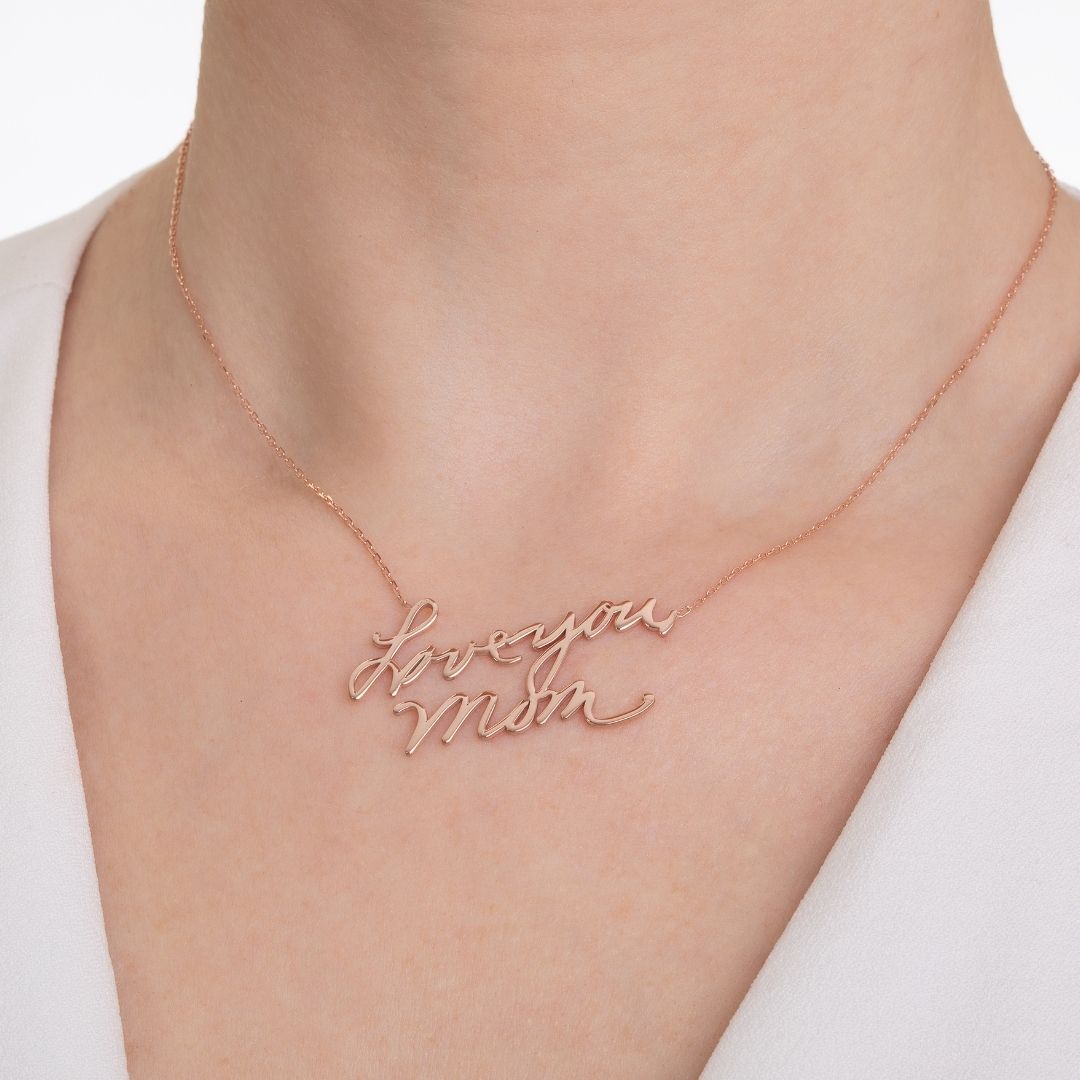 Handwriting Necklace Rose Gold Actual Handwriting Necklace Christmas Gift Valentine's day gift Mother's Day Gift Mom Gift Mama Gift 