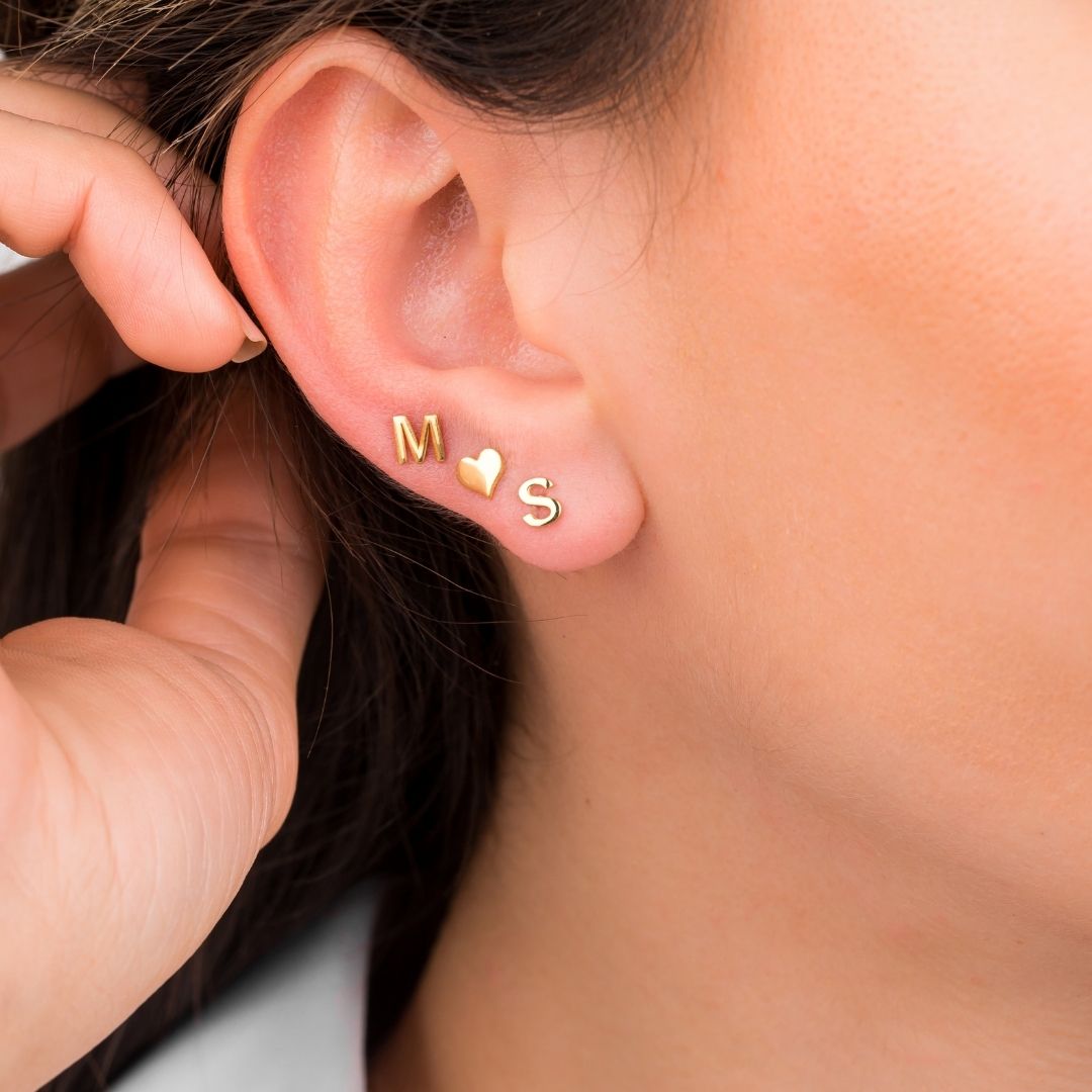 Letter Stud Earring Personalized Letter Stud Earrings Dainty Cute Christmas Gift for her Valentine's day gift