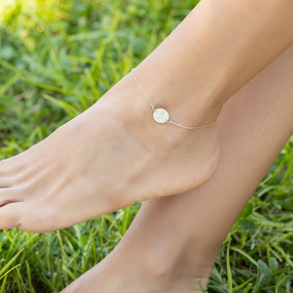 Personalized birthflower anklet
