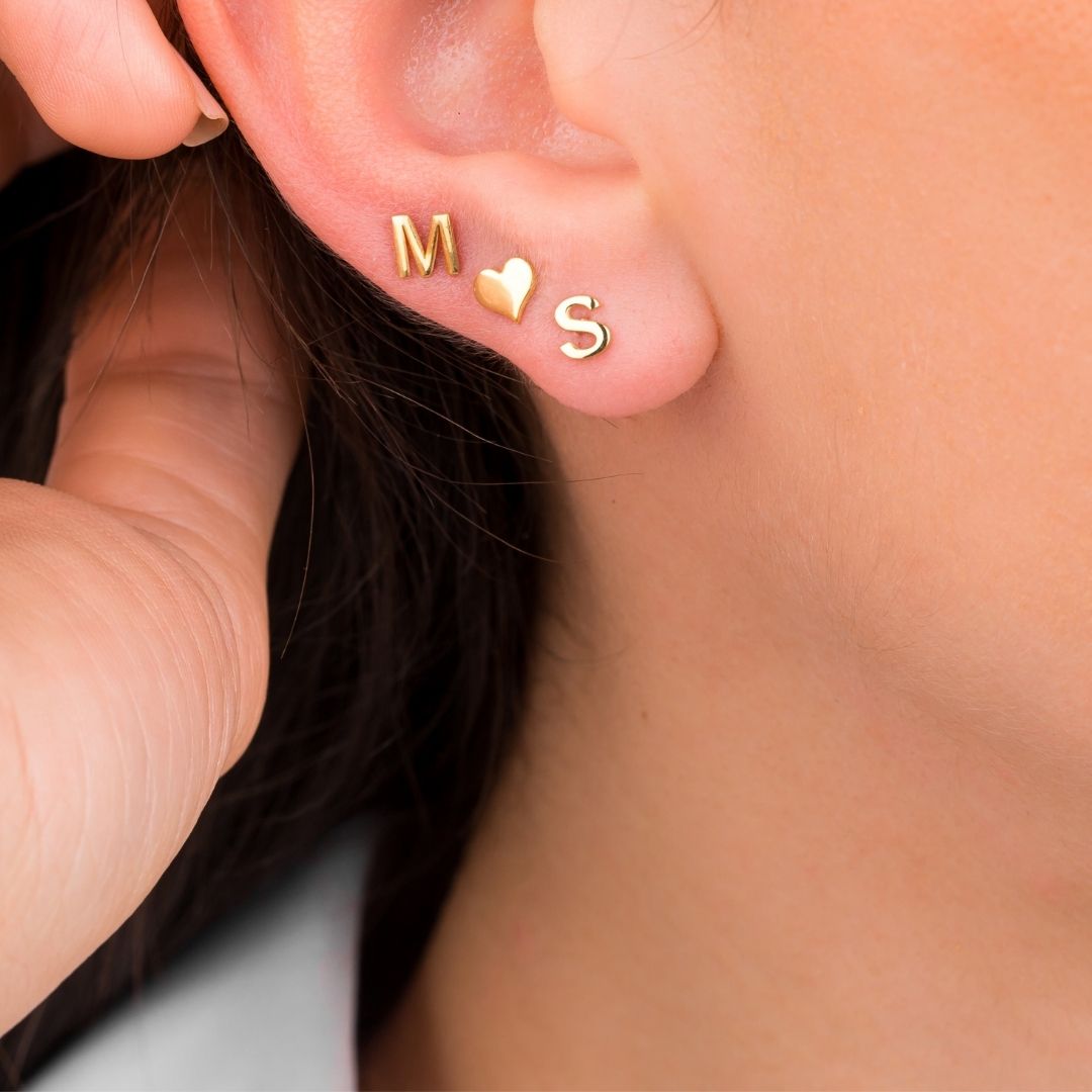 Personalized Letter Stud Earrings Christmas Gift for her Valentine's day gift