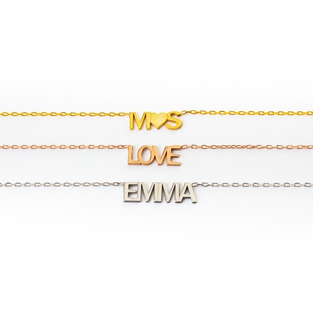 Personalized Name Bracelet Gold Rose Gold Christmas Gift Valentine's Day Gift Mother's Day Gift Mom Gift Mama Gift 