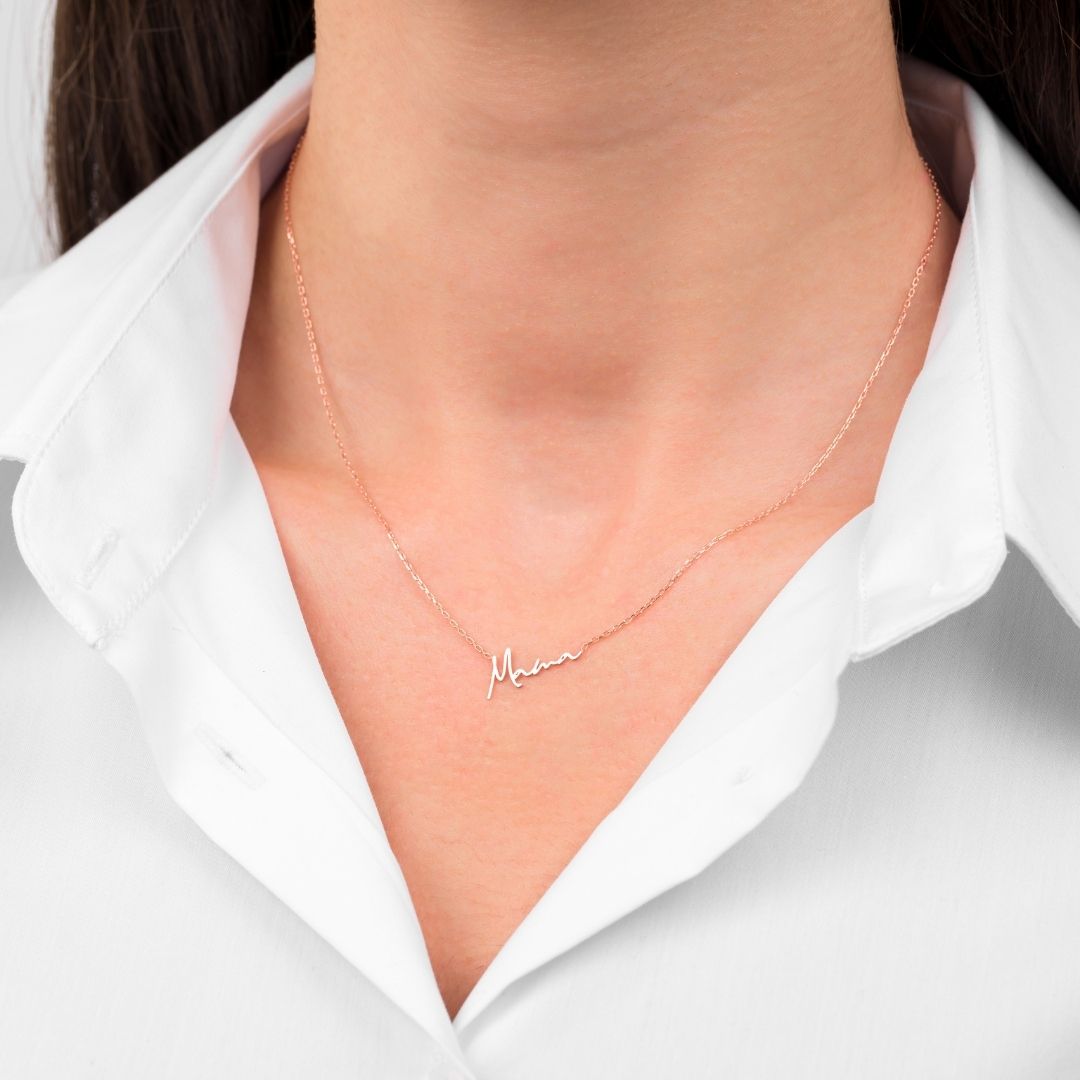 Silver Custom Name Necklace Christmas Gift for woman Sterling Silver Dainty Personalized Name Necklace Valentine's day gift Mother's Day Gift Mom Gift Mama Gift 