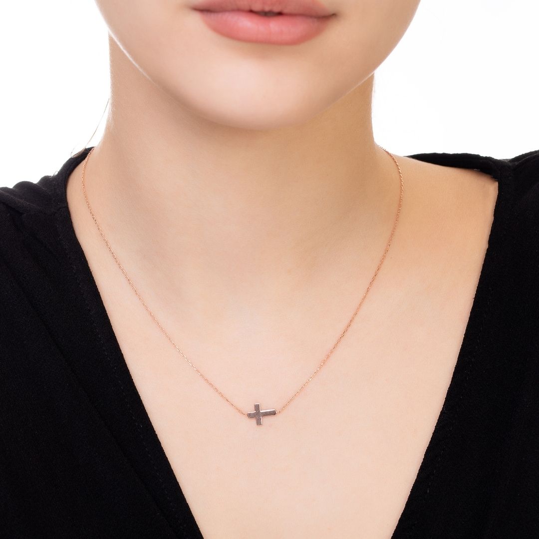 Sideways Cross Necklace