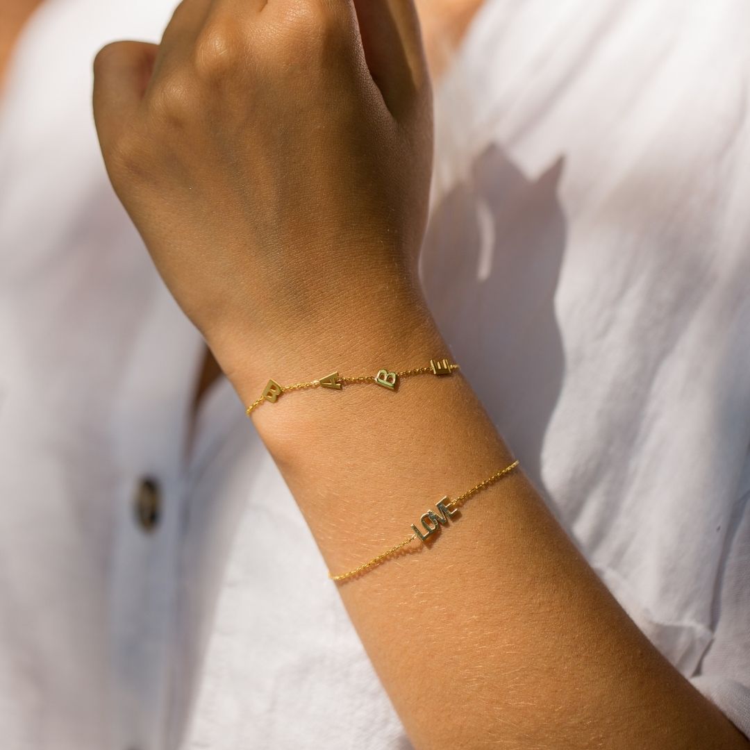 Christmas Gift White Gold Custom Letters for women Valentine's Day Gift Mother's Day Gift Mom Gift Mama Gift 