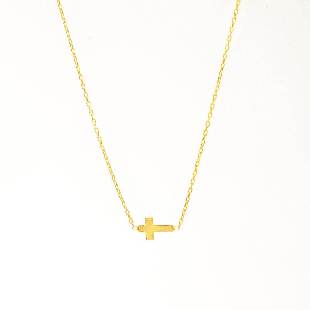 Centered Sideways Cross Necklace